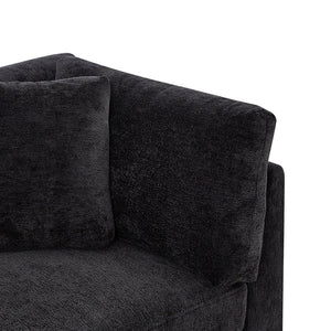 English Elm Christopher Knight Home® - 83.50" Modern Flared Arms Sofa with Chenille Upholstery, High-Density Cushions and Sturdy Legs Black N771P345835H