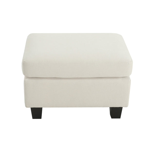 English Elm Upholstered Compact Ottoman with Birch Legs Padded Footrest for Living Room Decor Beige N757P377351I