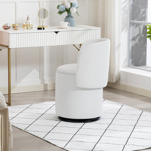 English Elm Stylish Barrel Swivel Accent Chair Upholstered Seat with Storage for Vanity or Dining W3248P424642
