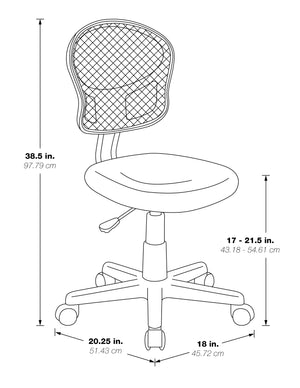OSP Home Furnishings Mesh Task chair Blue