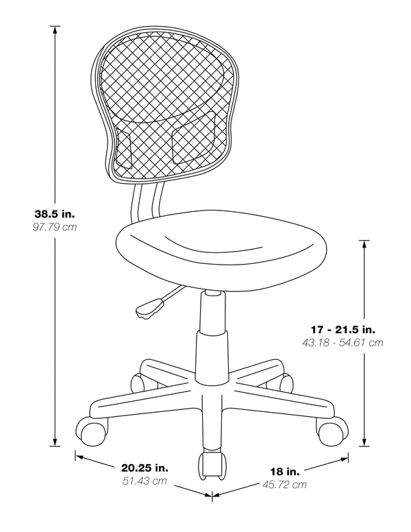 OSP Home Furnishings Mesh Task chair Blue
