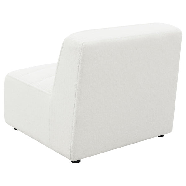 English Elm Bonnie Natural Faux Sheepskin Armless Chair - Modern, Cozy Accent For Stylish Living Spaces & Nooks B062P351440
