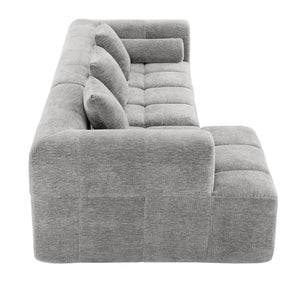 English Elm 101.2" Modular Chenille Sectional Sofa with Tufted Cushions and Deep Seating for Living Room N719S001890R