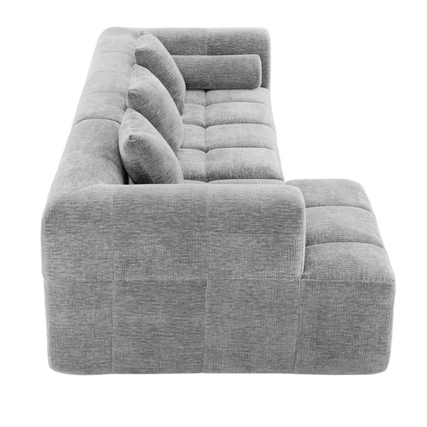 English Elm 101.2" Modular Chenille Sectional Sofa with Tufted Cushions and Deep Seating for Living Room N719S001890R