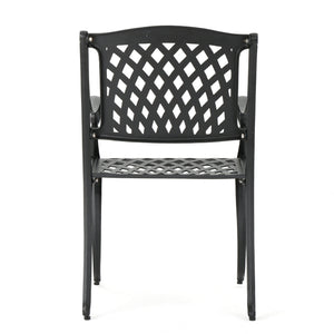 English Elm Cayman Arch Back Cast Aluminum Mesh Outdoor Dining Chairs Weather Resistant Set 54587.00SAD