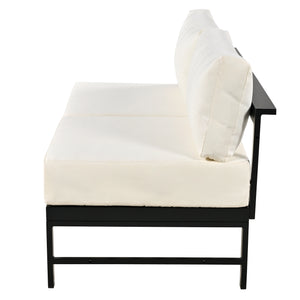 English Elm U_style Outdoor U-shaped Sectional with Iron Frame and Ultra Thick Foam Patio Seating WY000478AAA