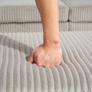 English Elm Convertible Sectional Sofa With Storage Ottoman, Usb Ports & Cupholders For Modern Living Rooms W3098S00033