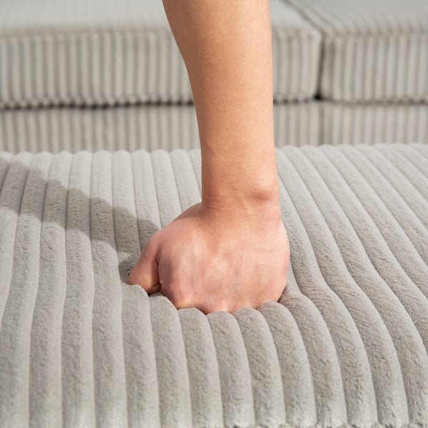 English Elm Convertible Sectional Sofa With Storage Ottoman, Usb Ports & Cupholders For Modern Living Rooms W3098S00033