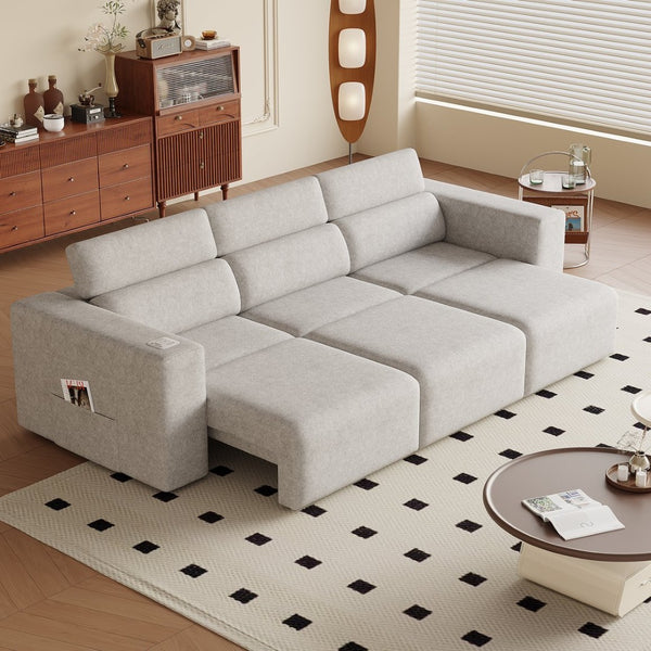 English Elm Power Reclining Sofa - Modular 3-Seat Electric Couch With Bluetooth, Wireless Charging & Storage Solutions W3795S00002-GIGA