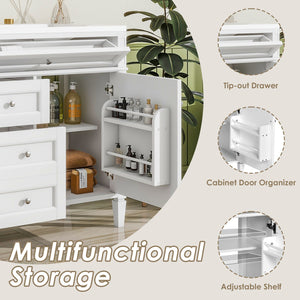 English Elm 36'' Modern Bathroom Vanity With Ceramic Sink, Soft-Close Drawers, Ample Storage & Elegant Design N710P230246K