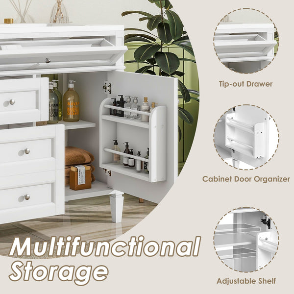 English Elm 36'' Modern Bathroom Vanity With Ceramic Sink, Soft-Close Drawers, Ample Storage & Elegant Design N710P230246K