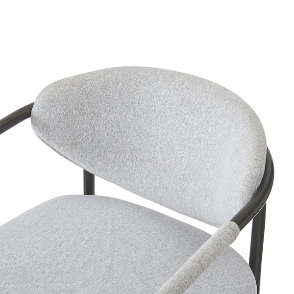English Elm Modern Upholstered Armchair Set Two Beige Cushioned Seats with Bronze Iron Legs N762P329075A
