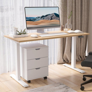 English Elm 3-drawer Rolling Wood File Cabinet with Locking Casters for Home Office Under Desk T3623P434196