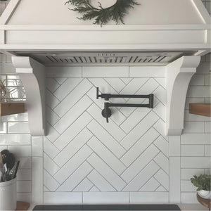 English Elm Pot Filler Wall Mount Brass Faucet with Swing Arm and Matte Black Finish for Kitchen T3177P277526