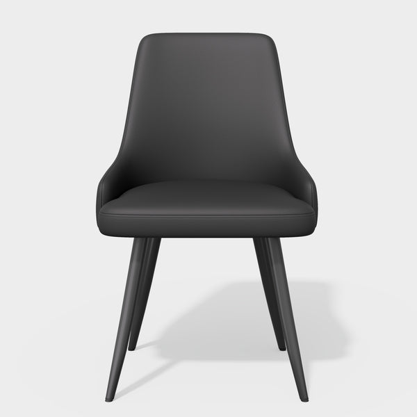 English Elm Modern Dining Chairs Set Of 2 - Comfortable Faux Leather Upholstered Design With Metal Legs T3950P397125