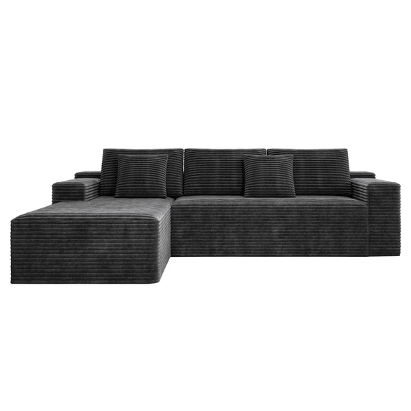 English Elm 104.3*68.9"modular Sectional Plush Corduroy Two Piece Reversible Chaise Sofa Living Room W3819P448428