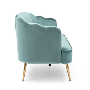 English Elm Christopher Knight Home® - 3 Seater Sofa In Luxurious Turquoise Velvet - Modern Glam Design With Gold Legs For Chic Living Spaces 70395.00ATURQ_70395.00BTURQ