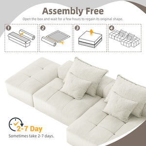 English Elm Modern Oversized Modular Sectional Sofa With Soft Chenille Fabric, Customizable Layout & 4 Pillows W1885S00057