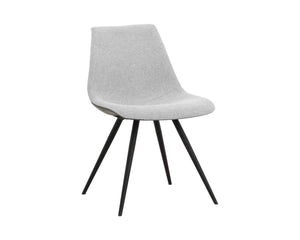 Sunpan LIPA Dining Chair - Contemporary Comfort with Curved Backrest and Antique Bronze Iron Legs Grey 112263