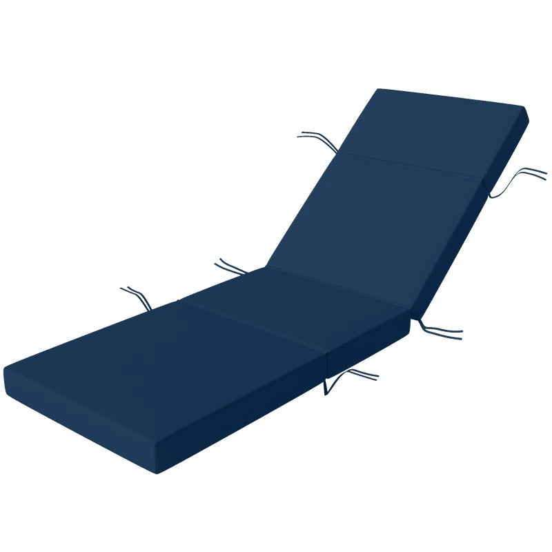 English Elm Outdoor Chaise Lounge Cushion Set Uv Resistant Polyester with Foam Fill for Patio Navy Blue T3971P475967
