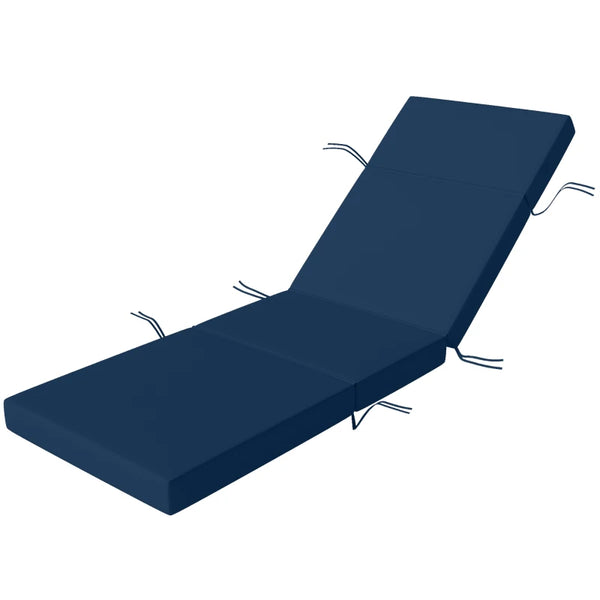 English Elm Outdoor Chaise Lounge Cushion Set Uv Resistant Polyester with Foam Fill for Patio Navy Blue T3971P475967