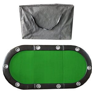 English Elm Folding Casino Poker Tabletop for Ten Players with Felt Surface and Cup Holders W2748P223057