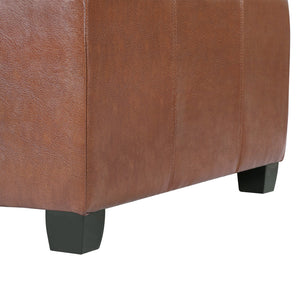 English Elm Richmond Faux Leather Lift Top Storage Ottoman with Mid Century Rosewood Legs N767P360604C