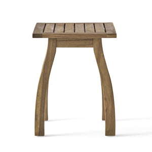 English Elm Selma Solid Acacia Wood Rectangular End Table Weatherproof Grain Finish Patio or Living Room N770P248135N