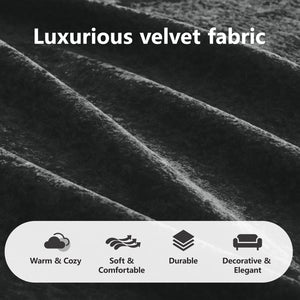 English Elm L-shaped Modular Velvet Sectional Tufted Cloud Sofa with Ottoman for Living Room Black W714S01630