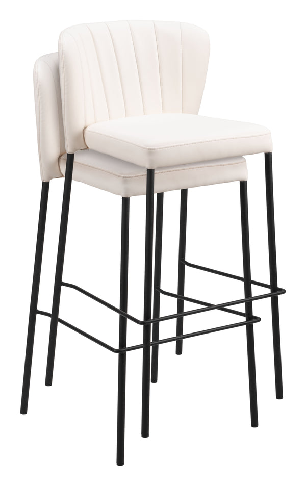 Linz Barstool - Set of 2 Cream 109782 Zuo Modern