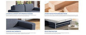 English Elm Pull Out Sofa Bed Full Size Sleeper Sofa with Memory Foam Dual-Layer Mattress, Space-Saving Loveseat DARK GREY W3795P357849