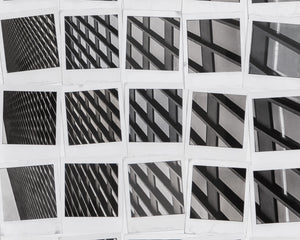 Sunpan Picture Urban Landscape Polaroids Wall Art - Black & White Framed Decor for Modern Spaces 50"x35"