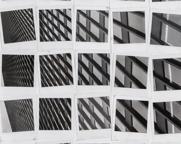 Sunpan Picture Urban Landscape Polaroids Wall Art - Black & White Framed Decor for Modern Spaces 50"x35"