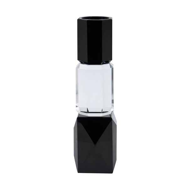 English Elm 2.4X2.4X9.4" Black And Clear Tealight Candle Holder Set – Modern Ambiance For Home & Events, 6Ea/Ctn W2078P390745