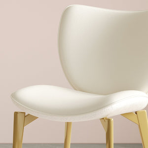 English Elm Set Of 2 Elegant Pu Leather Dining Chairs With Gold-Plated Steel Legs For Modern Home Décor W509P375683-GIGA