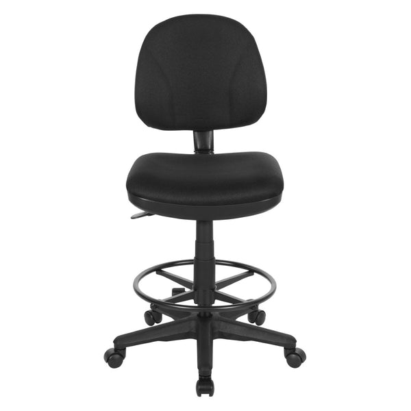OSP Home Furnishings Drafting Chair and Stool Kit Ergonomic Fabric Seat with Lumbar Support for Standing Desks Black DC630-231