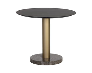 Sunpan Monaco 35.5" Modern Bistro Table with Unique Grey Marble & Gold Iron Base for Stylish Dining Spaces