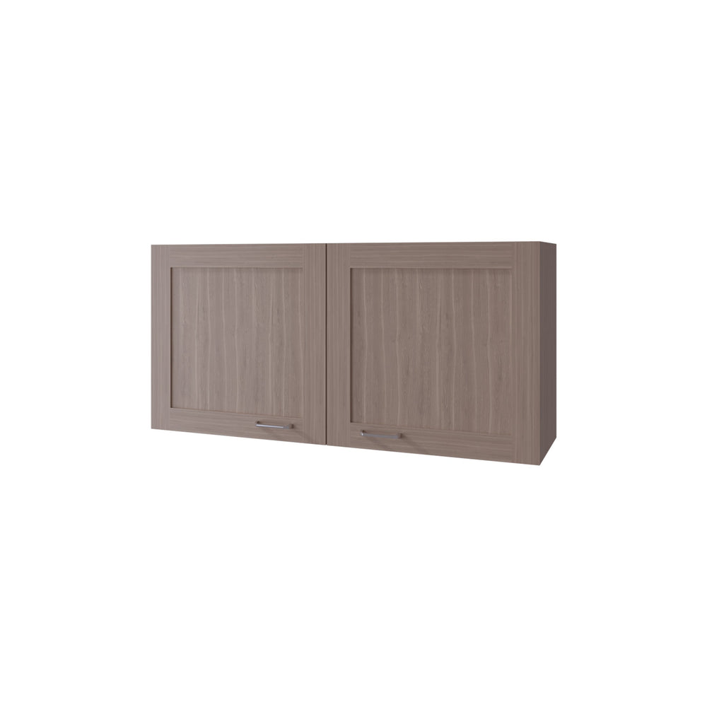 English Elm Nakya Wall Cabinet 2 Doors White Oak Finish – Space-Saving Kitchen Storage with Open Shelf, Scratch-Resistant B128P314811