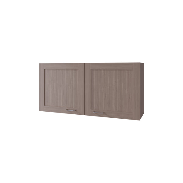 English Elm Nakya Wall Cabinet 2 Doors White Oak Finish – Space-Saving Kitchen Storage with Open Shelf, Scratch-Resistant B128P314811
