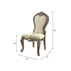 English Elm Latisha Upholstered Side Chair with Padded Back, Nailhead Trim and Sturdy Rubberwood Frame, Set of 2 Oak 47.24 L x 25.59 W x 15.75 H B2726P296303