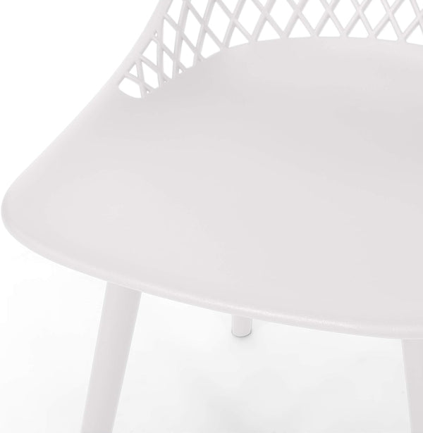 English Elm Christopher Knight Home® - LILY Weather-Resistant Outdoor Dining Chairs Set of 4 — Durable Polypropylene Mesh Design for Patios White 28 L x 26 W x 19.75 H N776P243071W