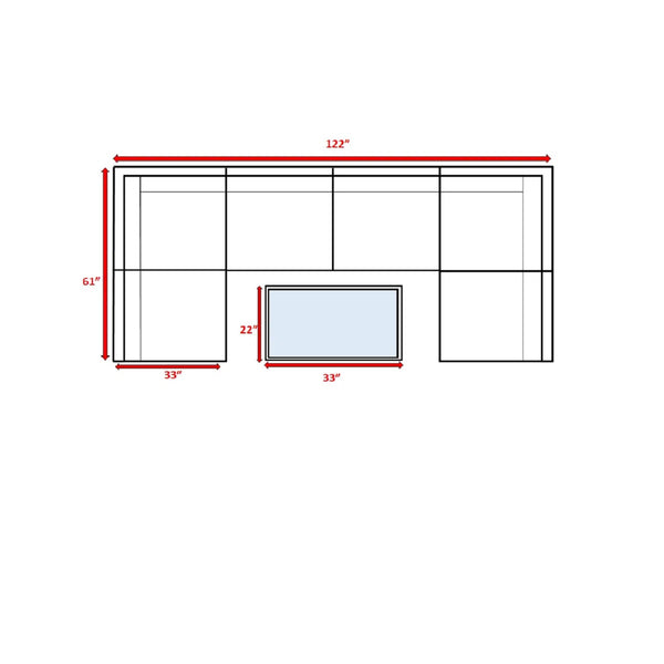 English Elm Fully Assembled 4-Person Outdoor Wicker Sectional Set With Cushions – Modular Comfort & Style! B120S00150