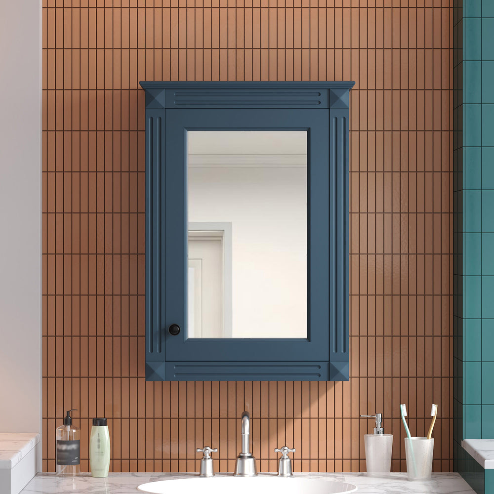 English Elm 20" Wall Mount Medicine Cabinet Mirrored Door Soft Close Adjustable Shelf Bathroom N710P317680C