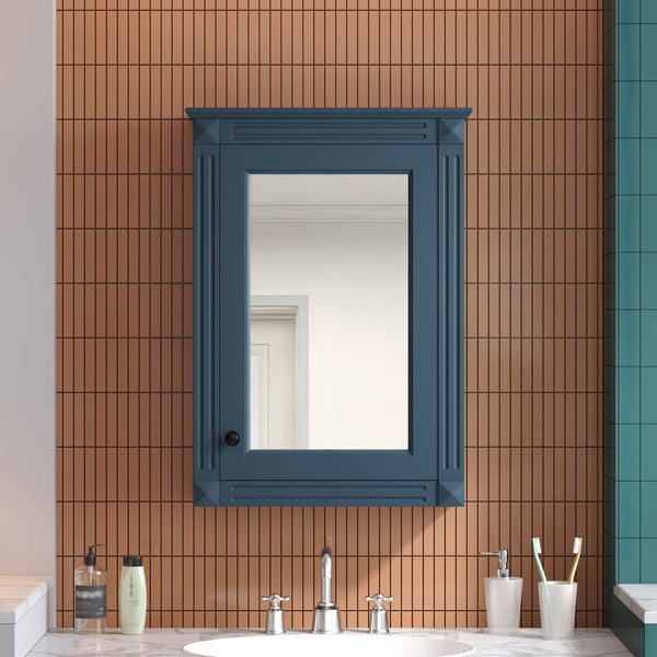 English Elm 20" Wall Mount Medicine Cabinet Mirrored Door Soft Close Adjustable Shelf Bathroom N710P317680C