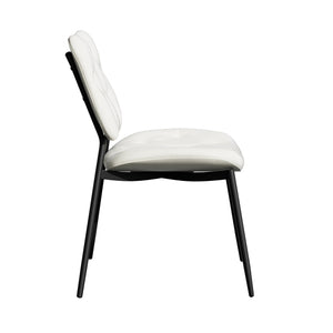 English Elm Dining Chairs Set Of 2 - Modern Pu Leather Upholstered Side Chairs For Comfort & Style In White T3950P394503