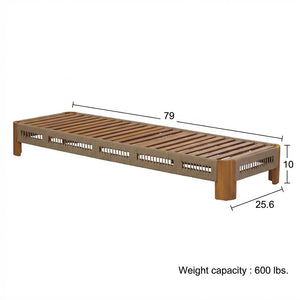 English Elm Acacia Solid Wood Outdoor Chaise Lounge with Rope Panels and Adjustable Reclining Back N767P369236T