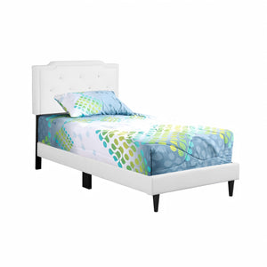 English Elm Deb Cappuccino Queen Bed with Tufted Adjustable Headboard, All-In-One Box, Sturdy Slat Support System White 5.5 L x 22.5 W x 45 H B078112131
