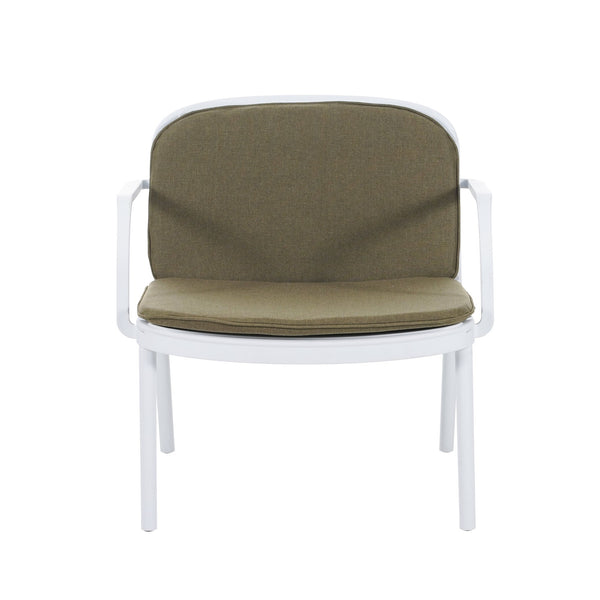 English Elm Christopher Knight Home® - Luna Modern Outdoor Patio 3-Piece Chat Set with UV-Resistant PP Frame and Breathable Cushions Green,White LUNA3PCSETW