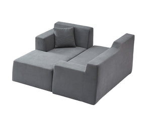 English Elm Modern Corduroy L-shaped Sectional High Back Sofa for Minimalist Living Rooms W3396P413157