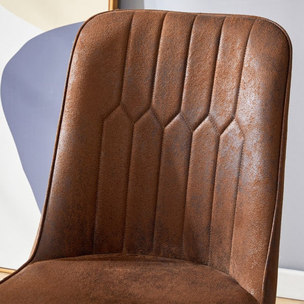 English Elm Table & 4 Chairs Set - Modern Minimalist 42" Round Dining Table With Deep Walnut Top & Techno-Fabric Seating W1151S03749-GIGA